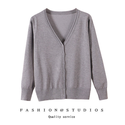Women's Slim-fit SpringAutumn Plus-size Knitted Cardigan