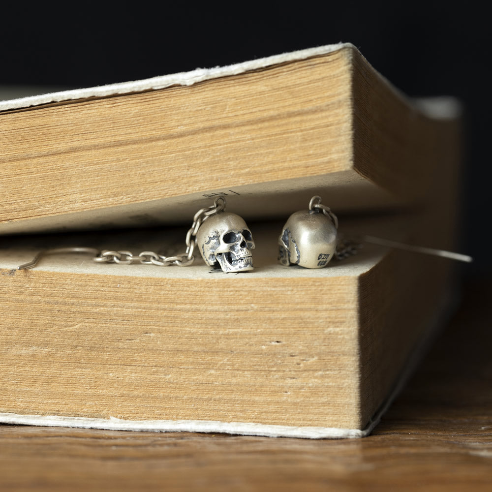 S925 Sterling Silver Skull Eardrops