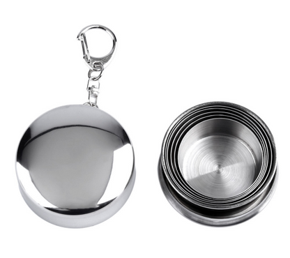 Stainless Steel Camping Folding Water Bottle & Cup