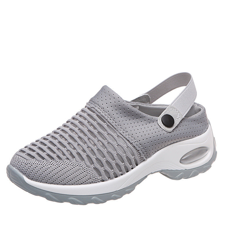 Spring And Summer Daily One Pedal Half Drag Breathable Light Air Cushion Women Sandals