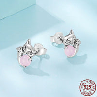 S925 Sterling Silver Fox Stud Earrings