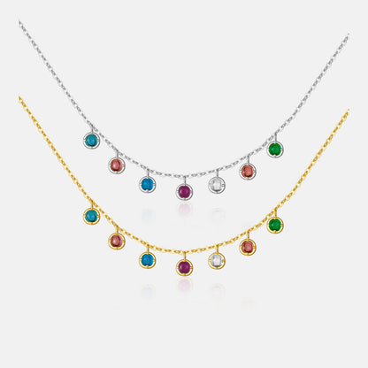 S925 Sterling Silver Necklace Women's Diamond