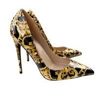 NoEnName_Null Black Graffiti Colorful Women Pumps Sexy Women High Heels Wedding Party Women Shoes Stilettos Accept Customized