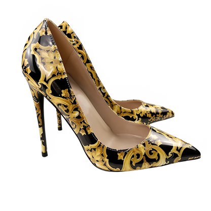 NoEnName_Null Black Graffiti Colorful Women Pumps Sexy Women High Heels Wedding Party Women Shoes Stilettos Accept Customized