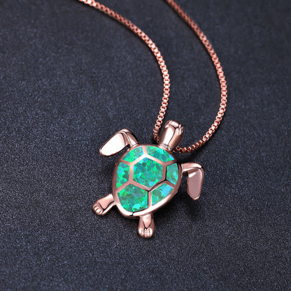 Fashion Turtle Simple Necklace Stud Earrings Set