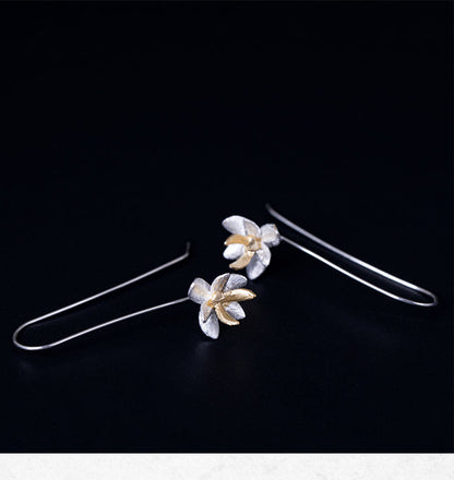 Chinese style s925 flower earrings