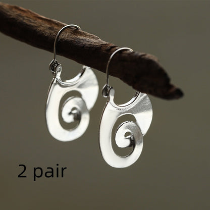 Spiral Design Ear Ring Retro Geometry