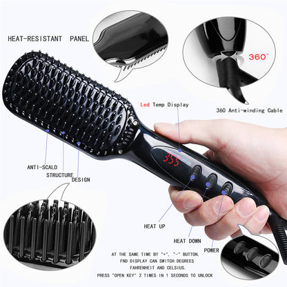 Ceramic Straightening Brush for Styling Hair