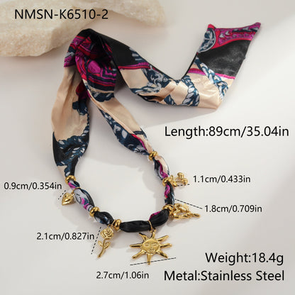 Autumn And Winter Scarf Series Sun Pendant Necklace High Sense