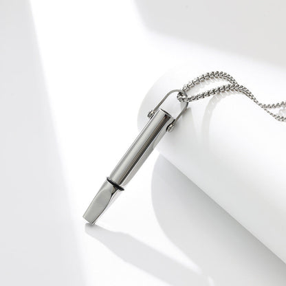 Breathing Resistance Whistle Necklace Round Tube Built-in Cotton Core