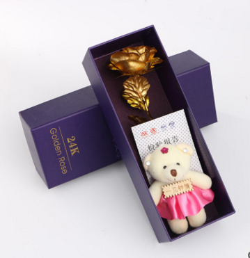 24K Gold Foil Purple Rose - Mother's Day Gift