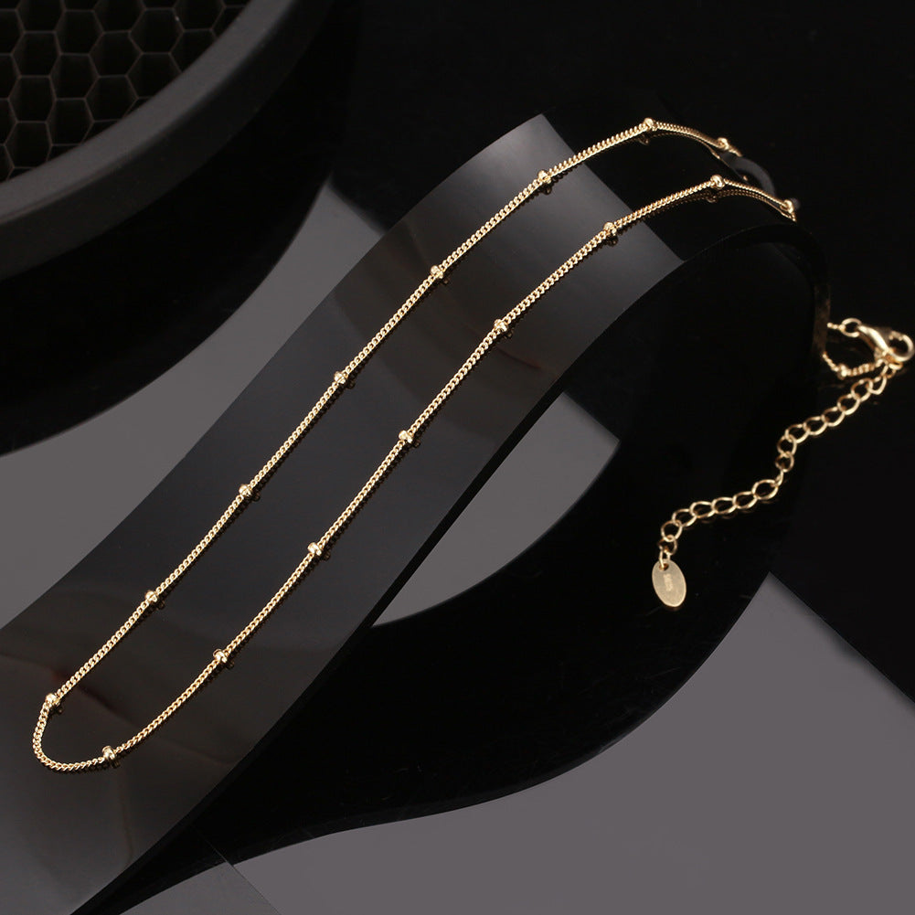 S925 Sterling Silver Necklace 14K Gold