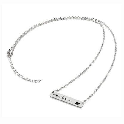 Titanium Steel Long Bar Necklace for Mother's Day Gift