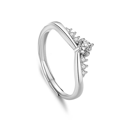 S925 Silver Adjustable Ring For Couples