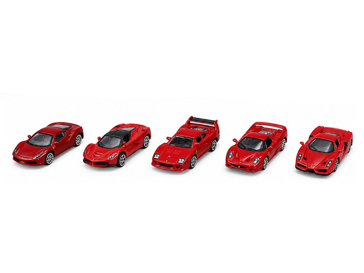 Ferrari Set of 5 Pieces "Race + Play" Series 1/64 Diecast Model Cars by Bburago