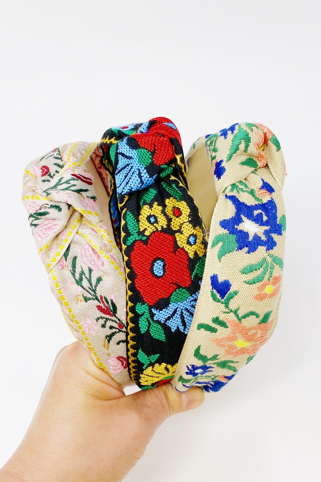 French Floral Embroidered Headband