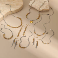 Autumn And Winter New Style Necklaces Gold And Silver Color Matching Earrings Jewelry