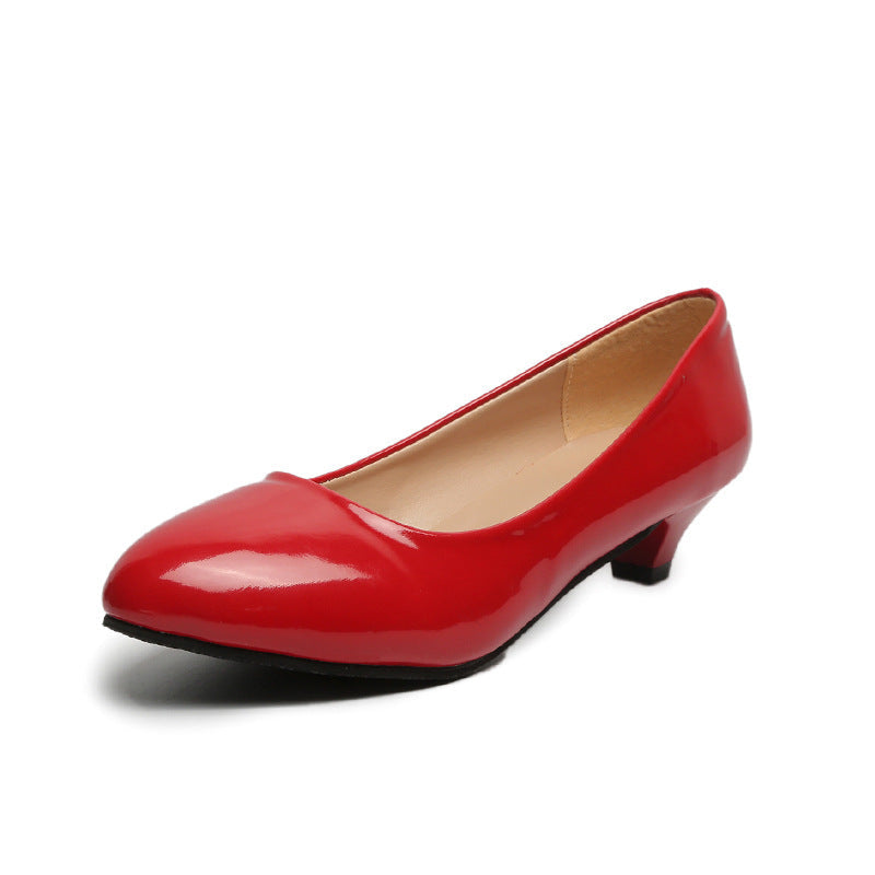 Four Seasons Chunky Heel 3cm High Heels Women's Low Heel