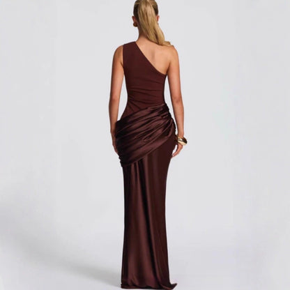 Elegant Womens Long One-Shoulder Dress