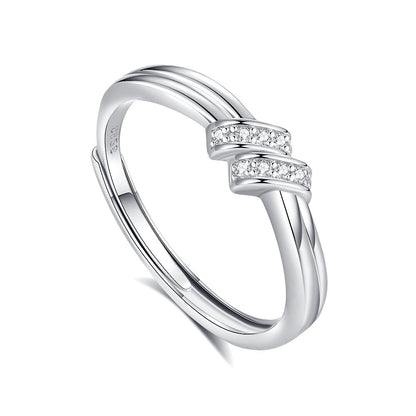 S925 Silver Adjustable Ring For Couples