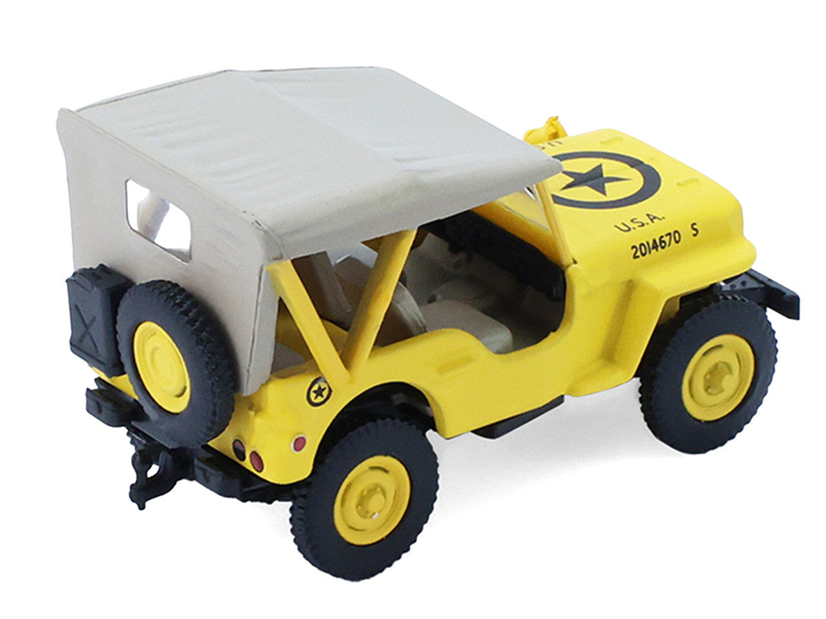 1942 Willys MB Jeep "Control Jeep - U.S. Army Air Forces" Yellow with Beige Top "Battalion 64" Series 6 1/64 Diecast Model Car by Greenlight