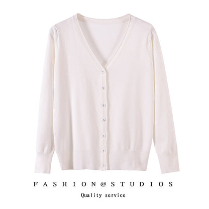 Women's Slim-fit SpringAutumn Plus-size Knitted Cardigan