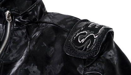 Punk Black Motorcycle Leather Jacket