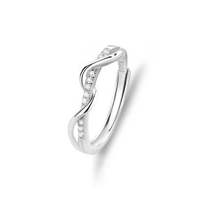 S925 Silver Adjustable Ring For Couples
