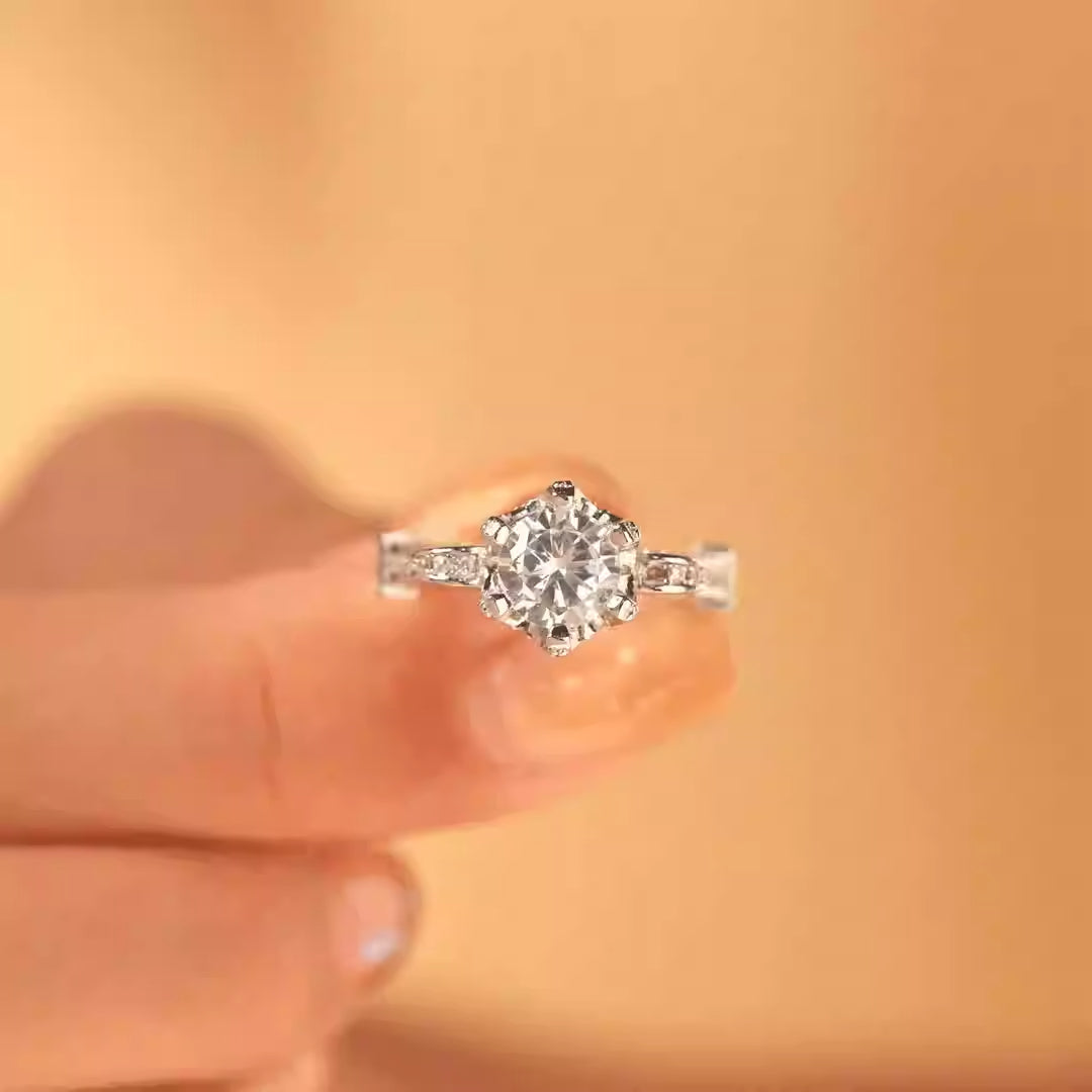 S925 Sterling Silver Moissanite Ring