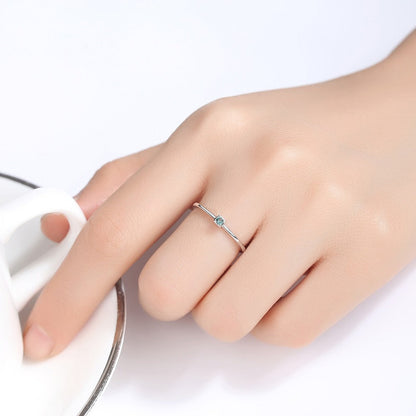 S925 sterling silver gemstone ring