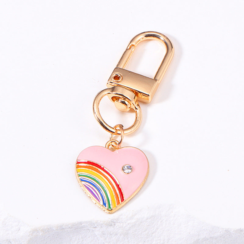 Rainbow Love Metal Keychains Handbag Ornaments