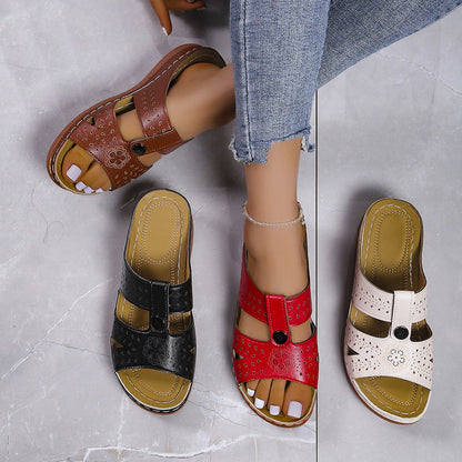 Women's European And American Wedge Heel Flat Sandals