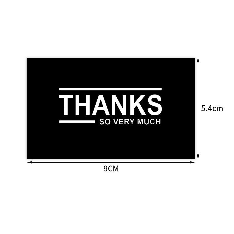 Gift Packaging 50 SheetsPack Simple Black Thank You Cards