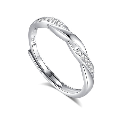 S925 Silver Adjustable Ring For Couples