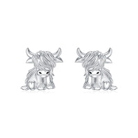 Highland Cow Earrings 925 Sterling Silver Cow Studs Earrings Highland Cow Jewelry Gifts