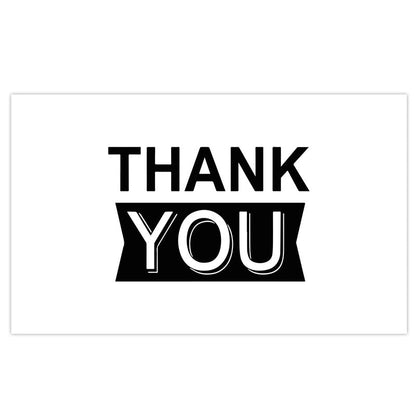 Gift Packaging 50 SheetsPack Simple Black Thank You Cards
