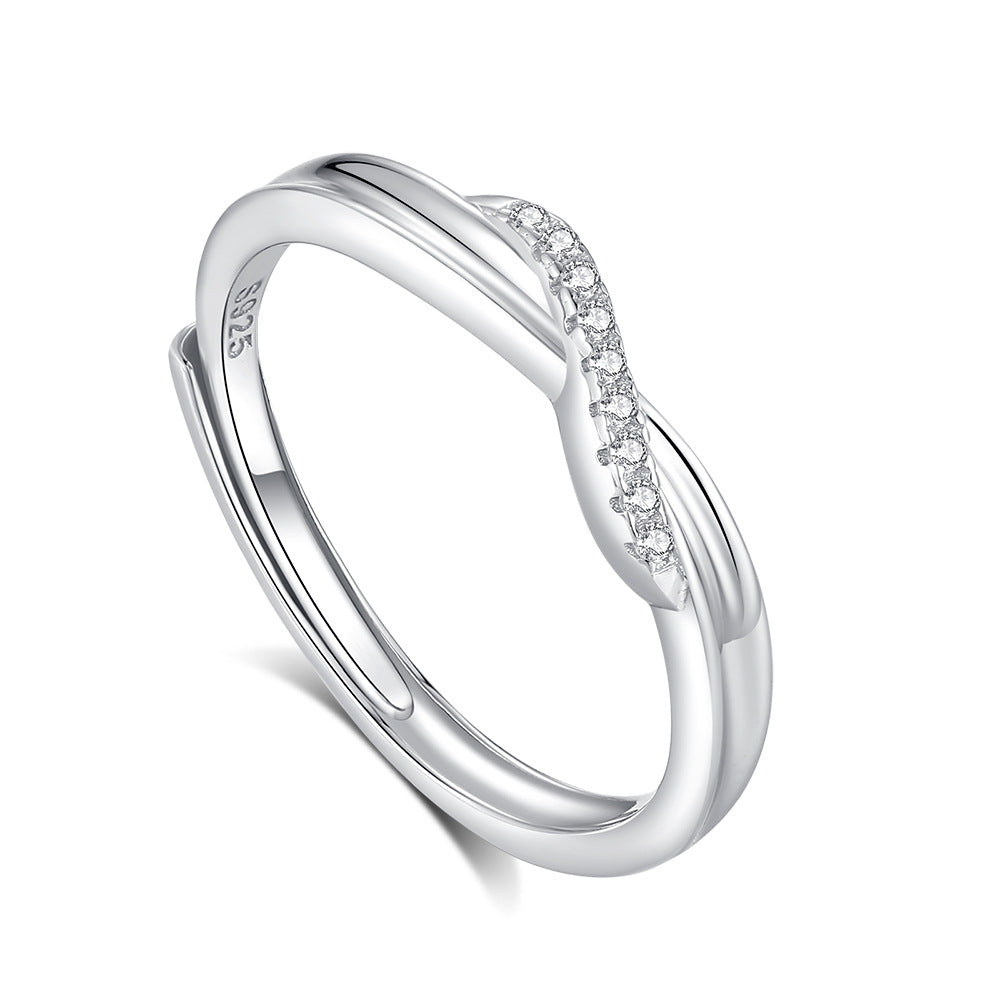 S925 Silver Adjustable Ring For Couples