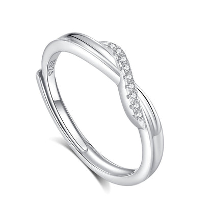 S925 Silver Adjustable Ring For Couples