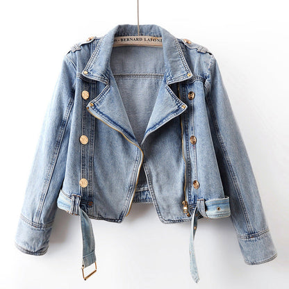 Women's Short Loose Top Motorcycle Jacket