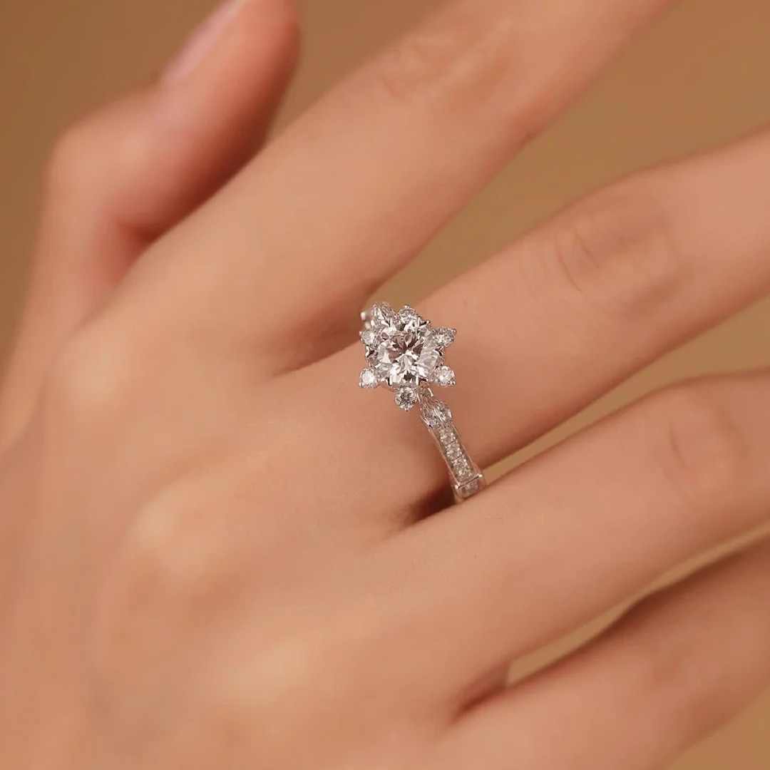 S925 Sterling Silver Moissanite Ring