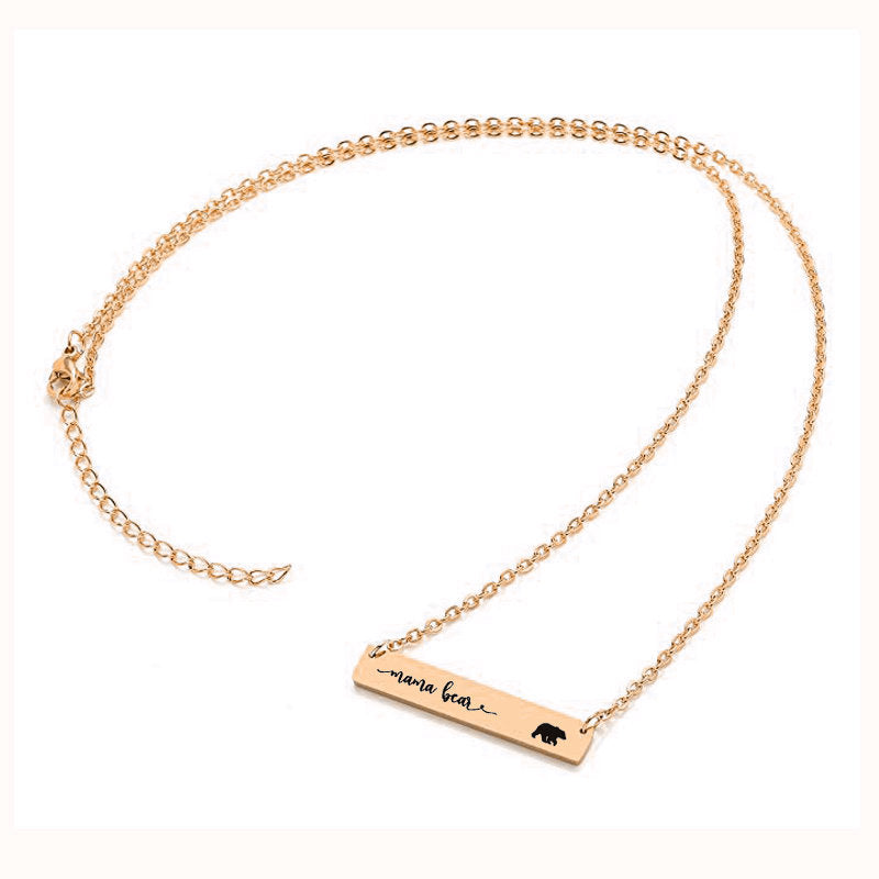 Titanium Steel Long Bar Necklace for Mother's Day Gift