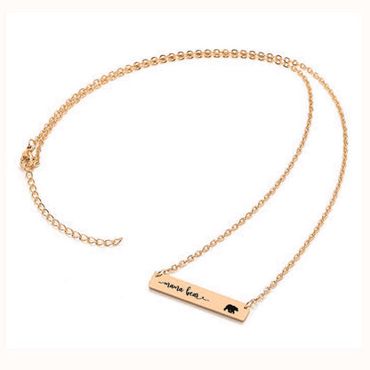 Titanium Steel Long Bar Necklace for Mother's Day Gift