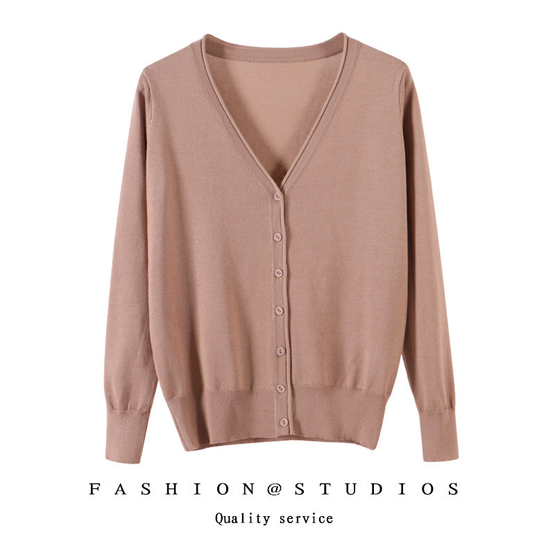 Women's Slim-fit SpringAutumn Plus-size Knitted Cardigan