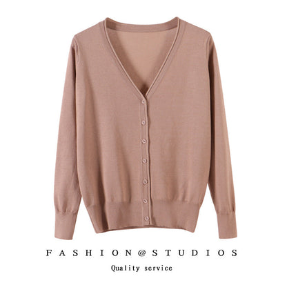 Women's Slim-fit SpringAutumn Plus-size Knitted Cardigan