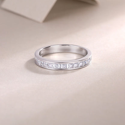 S925 Silver Moissanite Closed Ring