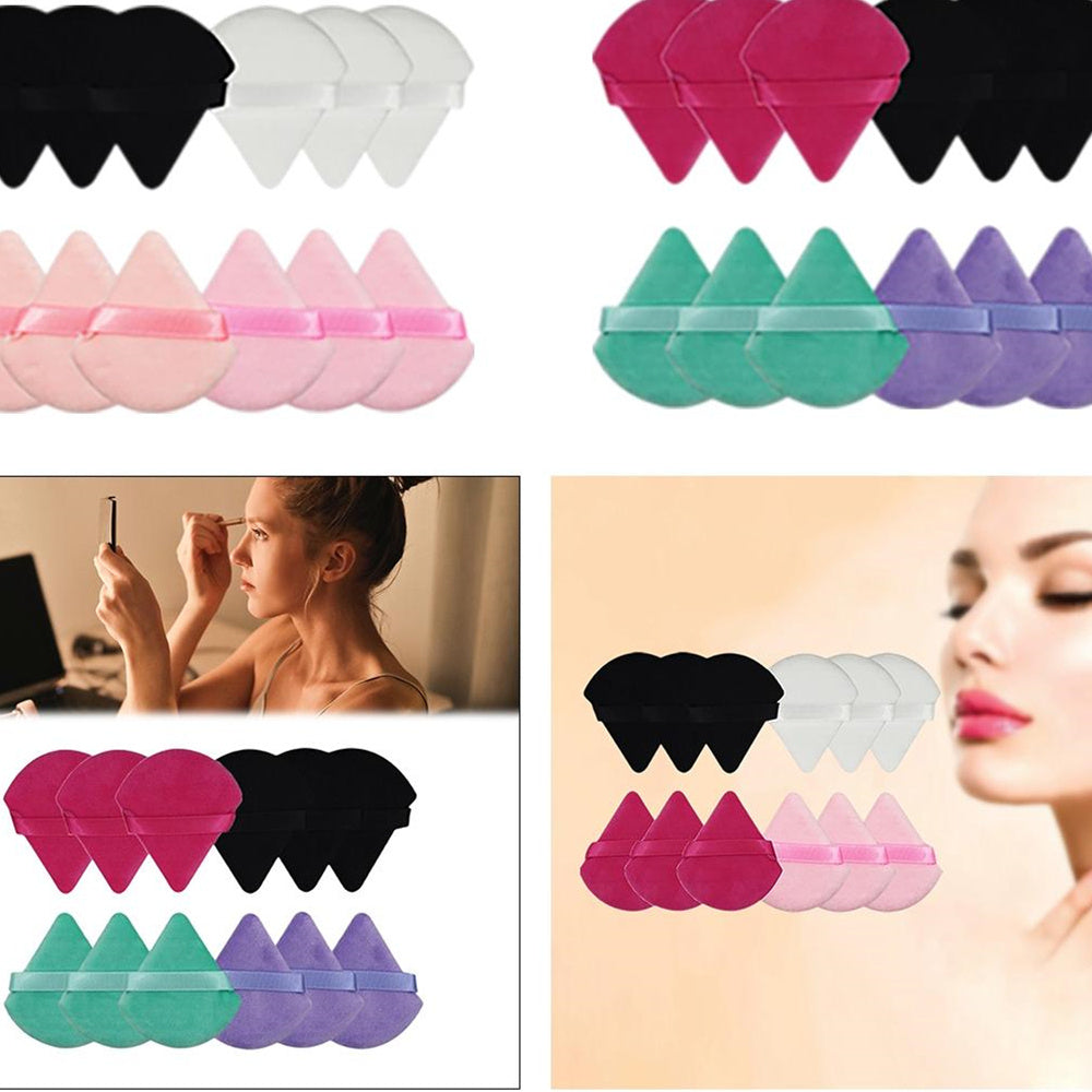 Triangular Fan-shaped Ribbon Dry Powder Puff Short Hair Material