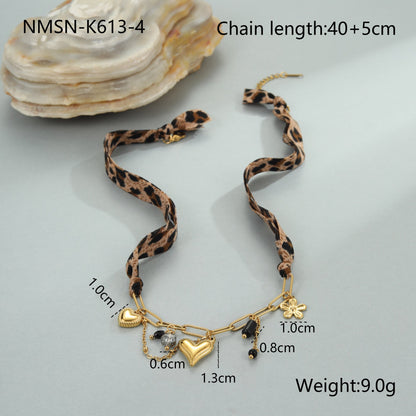 Leopard Series Love Sun Pendant Stainless Steel Ornament