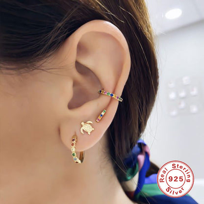 S925 Sterling Silver Mini Turtle Earrings