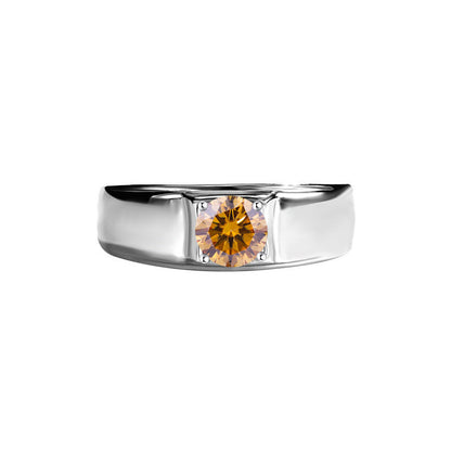 D Color Moissanite Ring Men's Sterling Silver