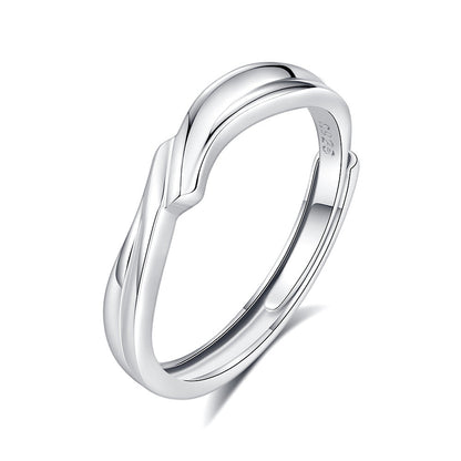 S925 Silver Adjustable Ring For Couples